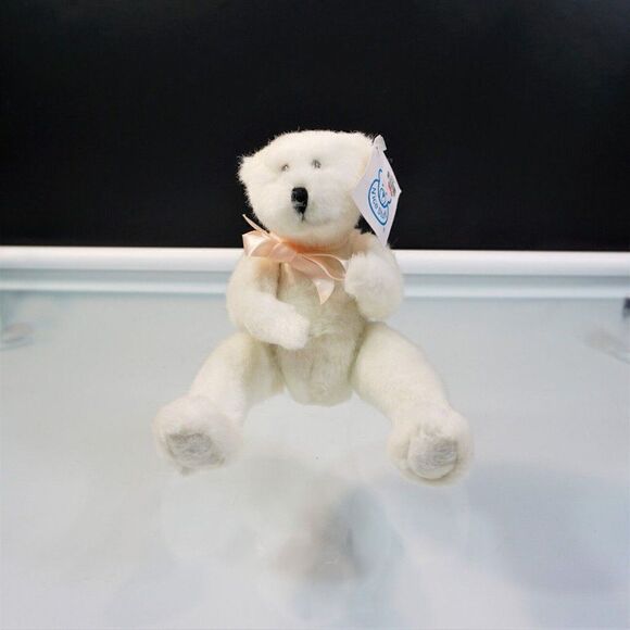 White Teddy Bear Vintage Lexin Nice Stuff Fully Jointed 10 in Plush Stuffed Toy - Picture 5 of 8